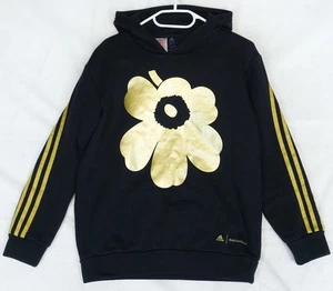 Adidas x Marimekko Black & Gold Hoodie Kids 11 - 12Y M - Picture 1 of 7