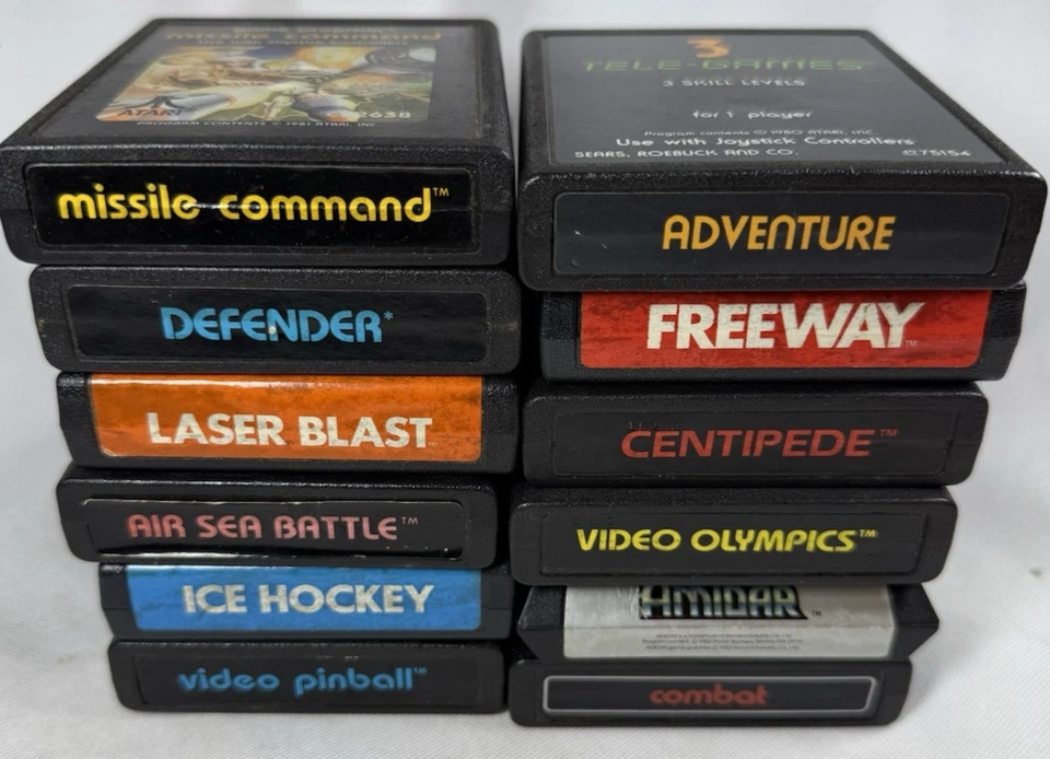 Atari 2600 Game Cartridge Lot (12) - Freeway, Defender, Centipede, Amidar - Image 1 of 4