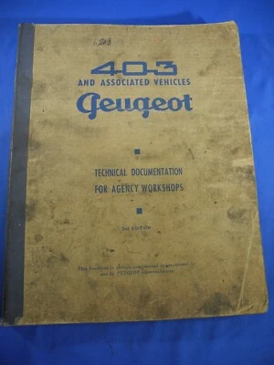 RARO! Manual de Servicio Documentos Técnicos Peugeot 403 Original 2º. Ed. Foto 1 de 4