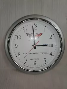 CHEVY CORVETTE WALL CLOCK QUARTZ GREAT SHAPE "USED" - Picture 1 of 3