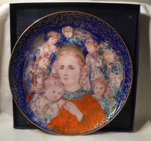 1985 Edna Hibel The Angels Message Christmas Collector Plate in Box with COA . - Picture 1 of 4