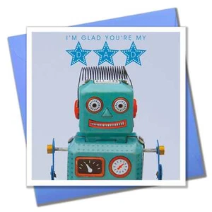 Father's Day Card, Robot, I'm Glad You're My Dad - Picture 1 of 2