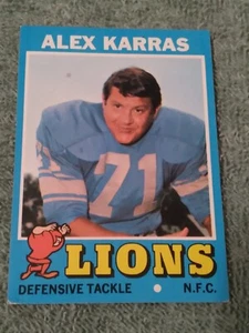 1971 Topps Football # 41 Detroit Lions Defensive Tackle Alex Karras EX - Picture 1 of 2