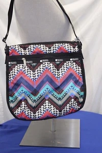 New w/Tag LeSportsac Rebecca Beaded Chevron Large Zip Top Crossbody - Picture 1 of 3