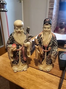 Vintage Chinese God Of Longevity Shu Xing Figure Statue Resin Stars 6 Inches - Picture 1 of 5
