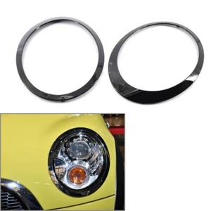 Anillo de ajuste de faros ABS para Mini Cooper R55 R56 R57 R58 par negro brillante - Imagen 1 de 12