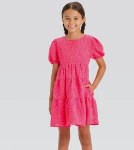 Cat & Jack Girls' Short Sleeve Open Back Organza Dress – Small 6/7 New! - Picture 1 of 6