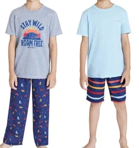 Eddie Bauer (XS) 5/6 ~ 4-Piece Sleep Set ~ Grey Heather ~ 2 Tops 1-Short 1 Pant - Picture 1 of 10