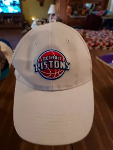 Vintage Detroit Pistons Velcr o Snapback Dad Hat Cap White 2004 - 2000’s Era - Picture 1 of 4