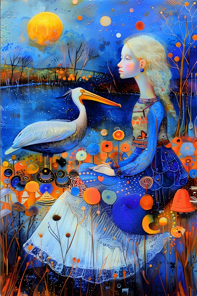 Noche azul de hadas | Impresión artística vibrante de cuento de hadas Foto 1 de 1