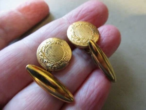 GEMELOS ANTIGUOS DE COLECCIÓN INGLESES ART DECO RELLENOS DE ORO PARA CABALLEROS ESLABONES DE CADENA PARA HOMBRE ANTIGUOS - Imagen 1 de 3