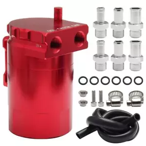 Kit de lata de captura de aceite depósito deflector tanque universal aluminio coche camión 300 ml rojo - Imagen 1 de 6