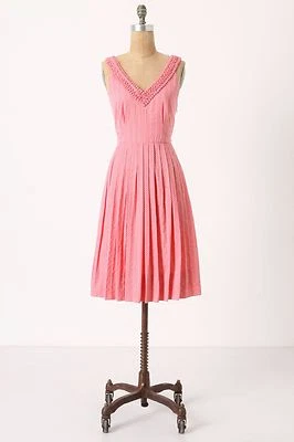 Anthropologie Melon Ball Dress Pink Polka Dots Sz 4 S/M Moulinette Soeurs - Image 1 of 2