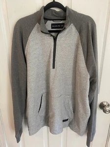 Abercrombie & Fitch Sweater Adult 2XL XXL Gray Sweatshirt Mens 1/4 Zip - Picture 1 of 5