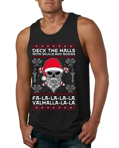 Camiseta sin mangas Valhalla Deck The Halls With Skulls & Bodies para hombre - Imagen 1 de 8