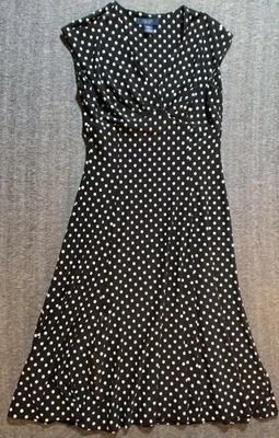 Vestido para mujer CHAPS línea A manga gorra lunares blanco y negro pequeño PS  Foto 1 de 4