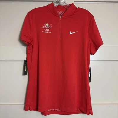 Nike Golf Dri-Fit Red 1/4 Zip Shirt Arnold Palmer Alotian Club Logo Women’s Med - Image 1 of 4