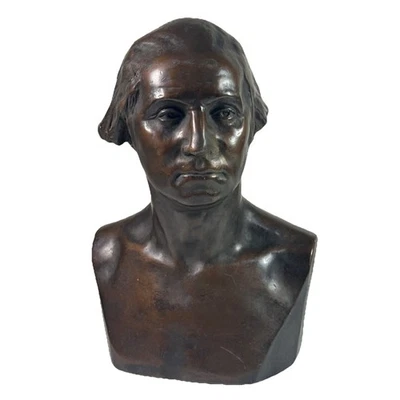 Antique Patinated Bronze Bust of President George Washington after Houdon - Image 1 of 4