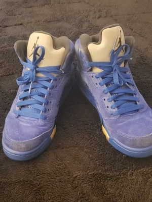 Nike Air Jordan Retro 5 V Azul Real Gamuza Negro/Gris GS 440888-401 Talla 6.5Y Foto 1 de 3