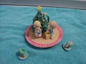 Precious Moments Boy Girl Christmas Tree Mini Tea Set 384607L Enesco - Picture 1 of 3