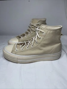 Converse Damengröße Chuck Taylor All Star Lift Plateau hoher Hafermilchschuh 9 - Bild 1 von 7