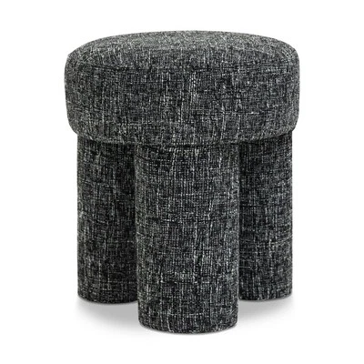 Larson Black Polyester Fabric Ottoman/Stool - Image 1 of 4