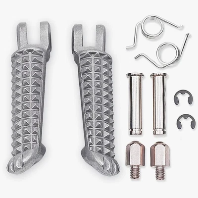 For Yamaha YZF R1 1998-23 R6 03-20 R6S 03-09 Silver Front Footrest Foot Pegs Fit - Image 1 of 4