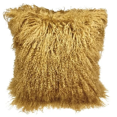 MOOX Real Mongolian Lamb Fur Tibetan Pillow Cover Sheepskin Wool Fur Decorati... - Image 1 of 4