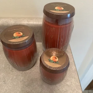 Lot of 3 Yankee Candle Pure Radiance~Crackling Pumpkin Jar, 22, 14.5 & 7 oz Jars - Picture 1 of 8