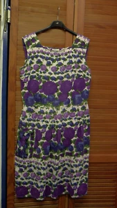 kleid lila-grün-blau-weiß aus den 70igern baumwolle 15 € - Bild 1 von 5