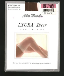 Medias ligueras transparentes de lycra con tacto bonito color topo suave talla A 20 Den Sears años 90 - Imagen 1 de 2