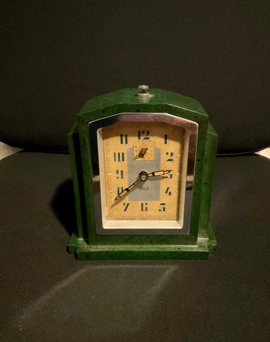 Vintage JAZ Bakelite Green Mantel Clock Cover