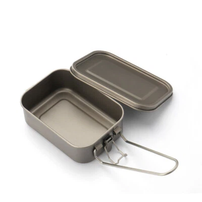 Outdoor 700ml Survival Lightweight Pure Titanium Mess Tin Fast Cooking Mess Kit - Image 1 of 4