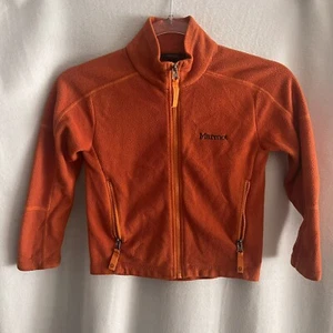 Marmot Fleece Jacket Boys Girls XS Orange Zip Up Kids Outerwear - Picture 1 of 10