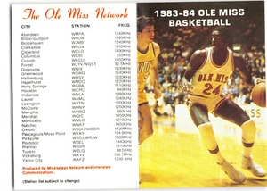 1983-84 ERIC LAIRD Ole Miss Rebels NCAA Men's Basketball Pocket Schedule Card - Picture 1 of 2