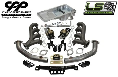 1959-64 CHEVY BELAIR IMPALA LS ENGINE CONVERSION KIT ADJ MOUNTS OIL PAN - Image 1 of 4