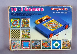 GIOCO DA VIAGGIO VINTAGE anni 90 10 in 1 GIOCHI SU LAVAGNA MAGNETICA CON LIBRETTO ISTRUZIONI - Foto 1 di 5
