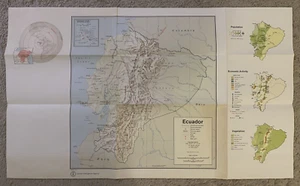 1973 CIA Map of Ecuador, Economy, Population & Vegetation - Picture 1 of 6