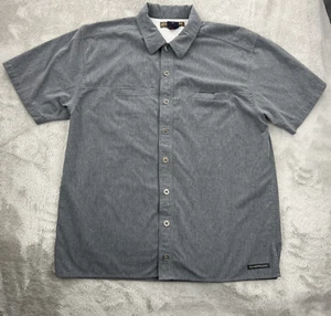 ExOfficio Trail Shirt Mens Large Gray Short Sleeve Button Up Outdoor Lightweight - Picture 1 of 16