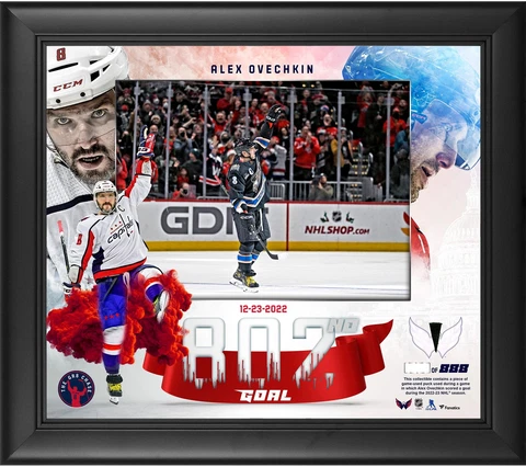 Alex Ovechkin Capitals FRMD 15x17 GR8 Chase Collage w/Piece of GU Puck-LE of 888 Cover
