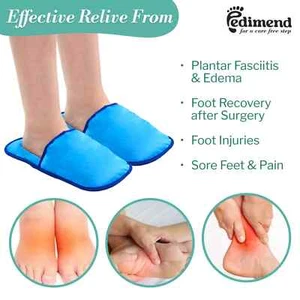 Foot Ice Pack Slippers for Foot Heel & Arch Pain Relief 1PC Gel Hot Cold Slipper - Picture 1 of 7