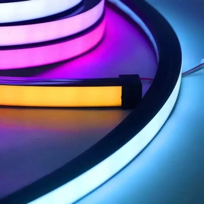 20x20mm Flexible Black Silicone LED Channel System Waterproof Neon Light Strip - Image 1 of 4