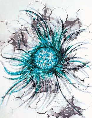 Abris Art Bead Embroidery Kit Aquamarine, Needlepoint Kit, DIY Beaded Aquamarine - Image 1 of 4