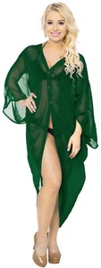 LA LEELA floral Kimono Cardigans for Beach Plus Olive Green_O985 OSFM 14-28 - Picture 1 of 3