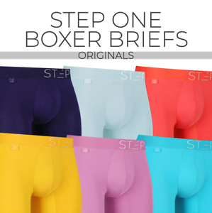 STEP ONE New Mens Boxer Briefs (Longer) bamboo underwear- Originals