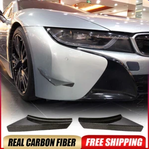 Parachoques delantero para BMW i8 cupé 2014-18 aletas Canard labio divisor fibra de carbono real - Imagen 1 de 13