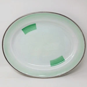 Shelley Art Deco Patches And Shades Large Green Serving Platter Plate 12207 - Picture 1 of 5