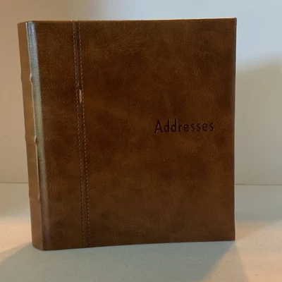 Hallmark Brown Leather 6-Ring Address Book New - Image 1 of 4
