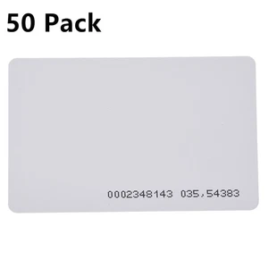 50Pcs 125Khz Door Entry Access Proximity RFID White Cards Token TK4100 EM4100 - Bild 1 von 4
