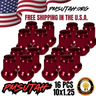 16 Bulge Lug Nuts 1991-1992 Honda TRX250X TRX 250X FOURTRAX Wheel Rim Nut Red - Image 1 of 4
